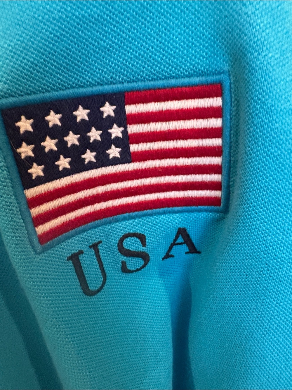 Polo Ralph Lauren USA Big Pony #3 Flag Polo Shirt Blue Men’s L - Picture 7 of 15
